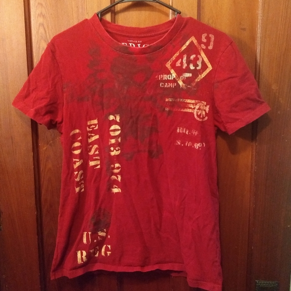 red designer tee